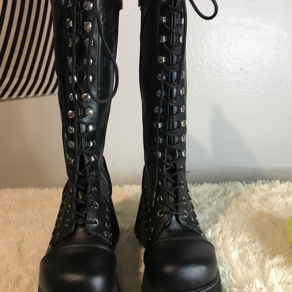 Demonia Women's SCENE-107 Knee High Boot - Picture 2 of 7